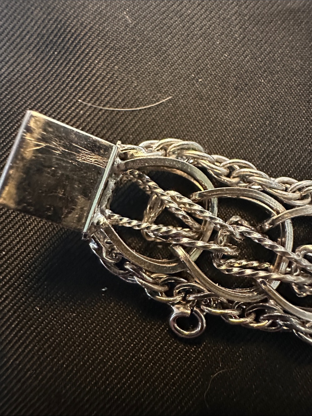 ELCO Sterling Silver Woven Multi-Strand Bracelet 25g Chunky Statement - Picture 6 of 7